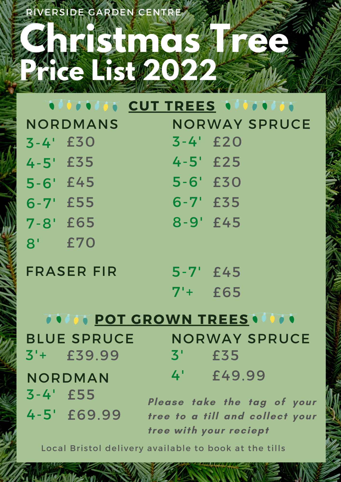 Christmas Tree Prices 2022 - Riverside Garden Centre